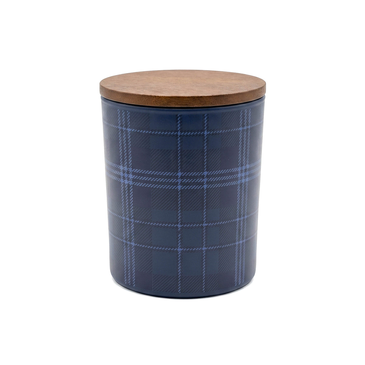 CAD-2606 | Ember | Bougie en verre texturé avec couvercle en bois d’acacia