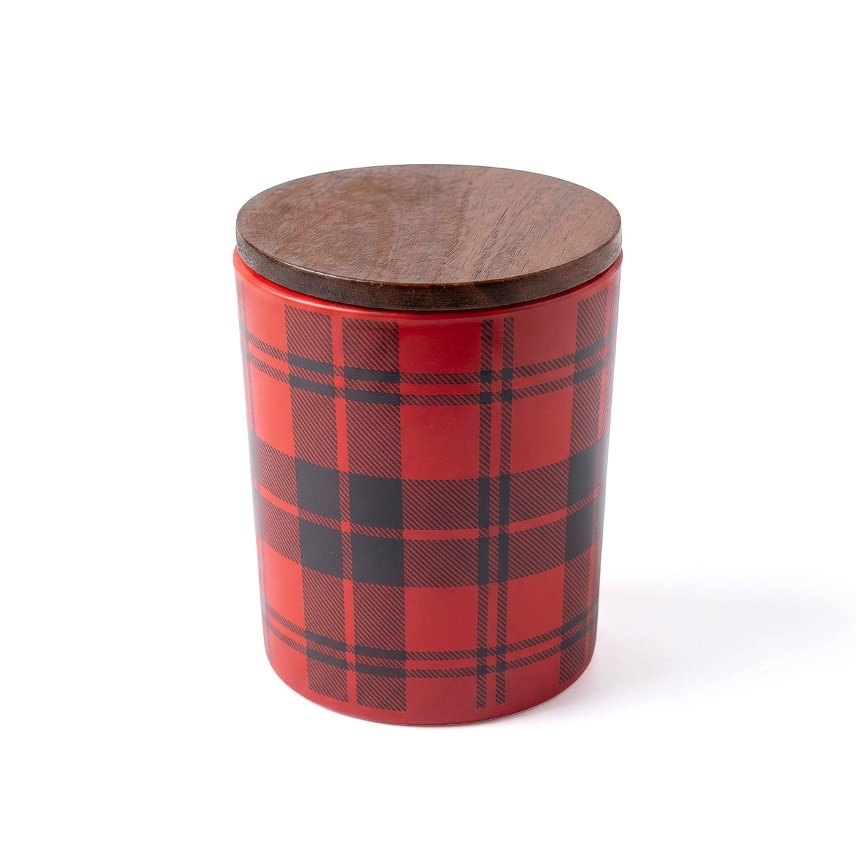 CAD-2606 | Ember | Bougie en verre texturé avec couvercle en bois d’acacia