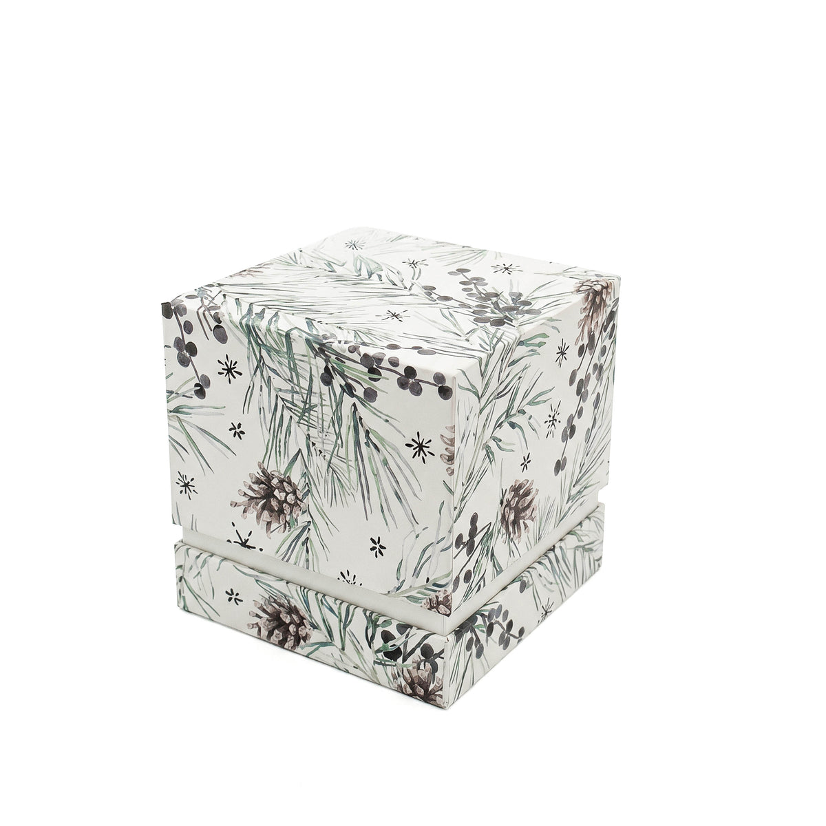 CAD-2606 | Ember | Bougie en verre texturé avec couvercle en bois d’acacia