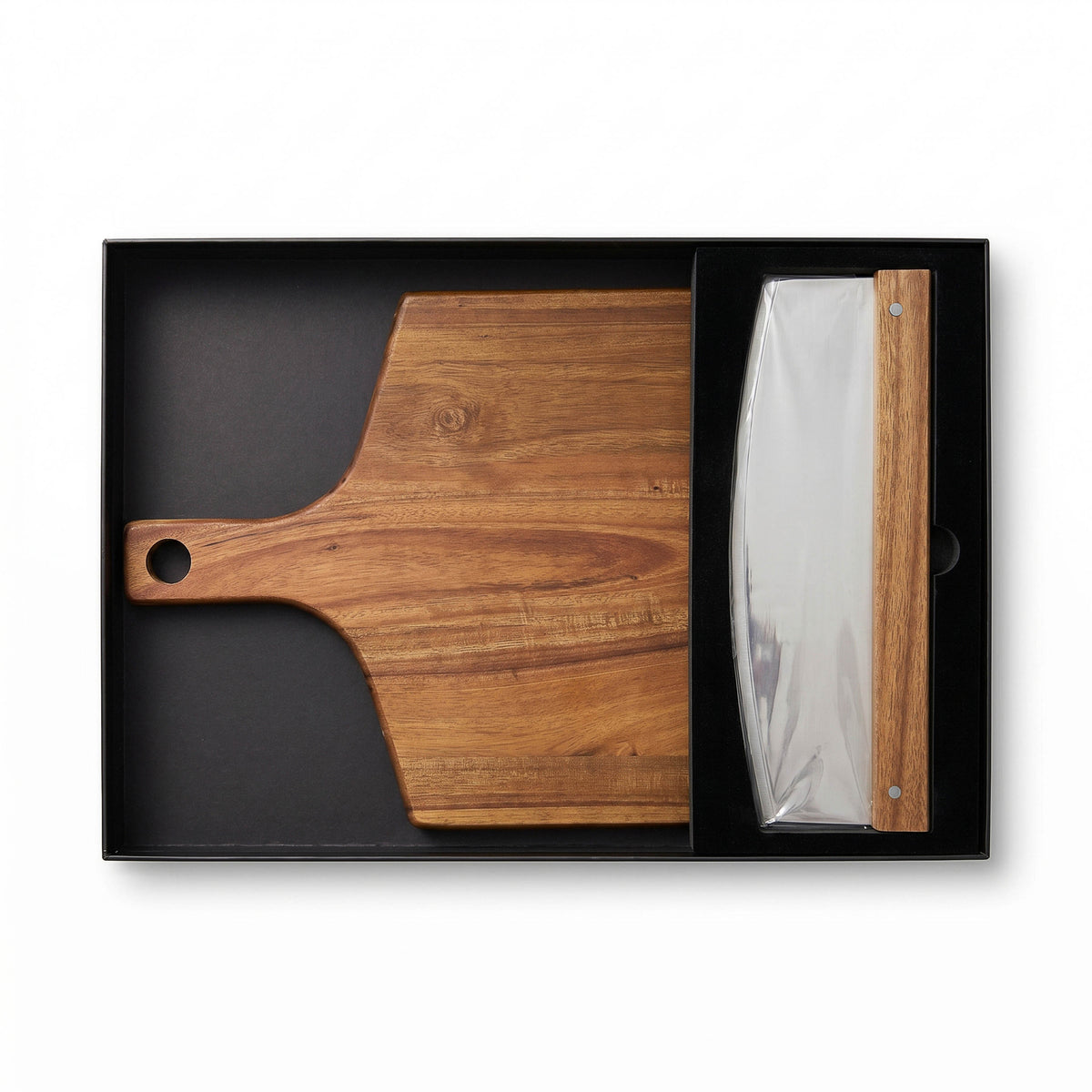 CAD-2601 | Thornton | Ensemble couteau à pizza et planche en bois d'acacia