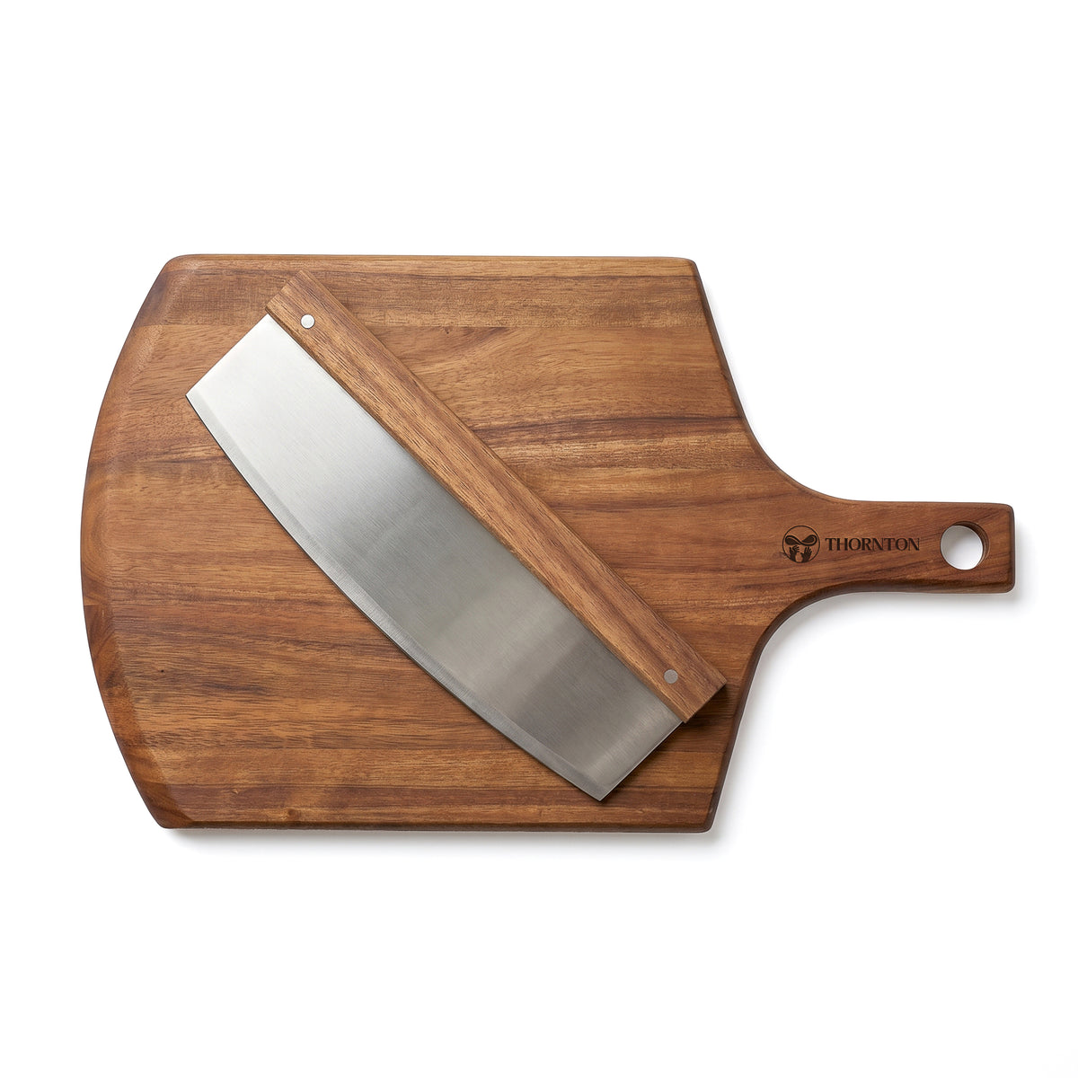 CAD-2601 | Thornton | Ensemble couteau à pizza et planche en bois d'acacia